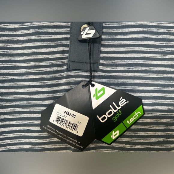 🔥BOLLE GOLF MEN'S Striped Polo STYLE #4482-30 CC2102 COLOR GREY NWT pick size - Picture 11 of 16